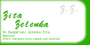 zita zelenka business card